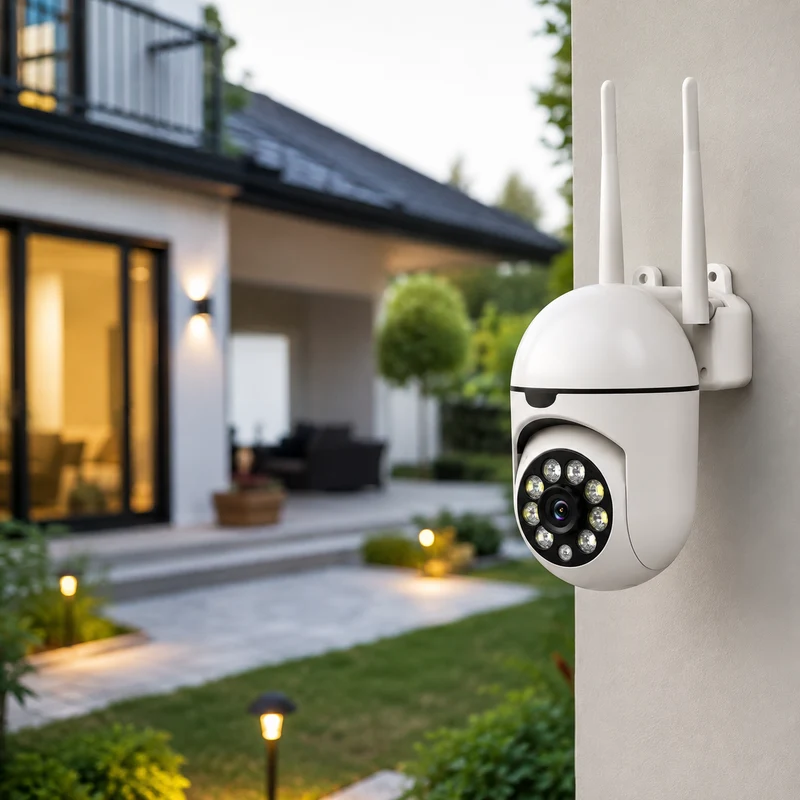 Caméra Extérieure WiFi avec Vision Nocturne Détection Mouvement Audio