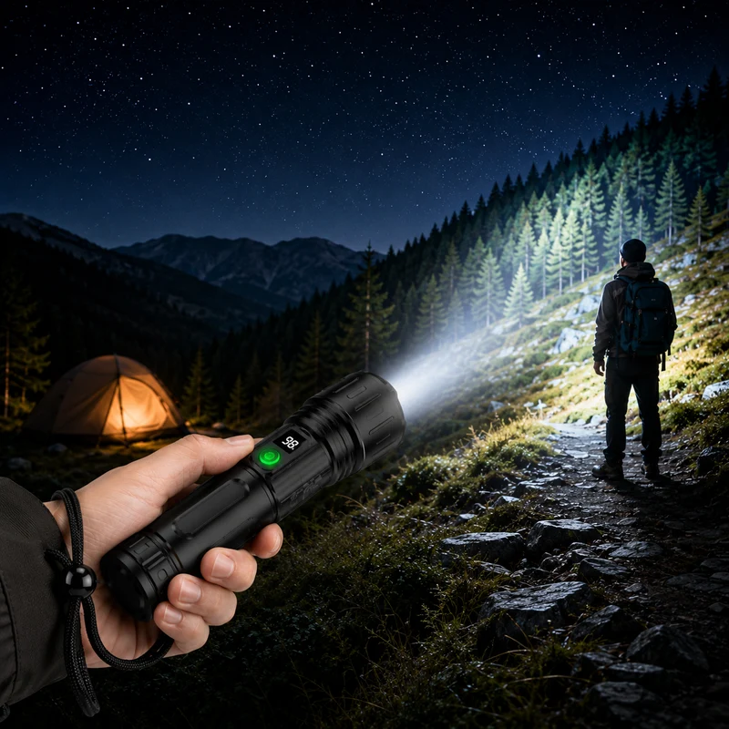 Lampe torche LED rechargeable Puissante Batterie Intégrée Longue