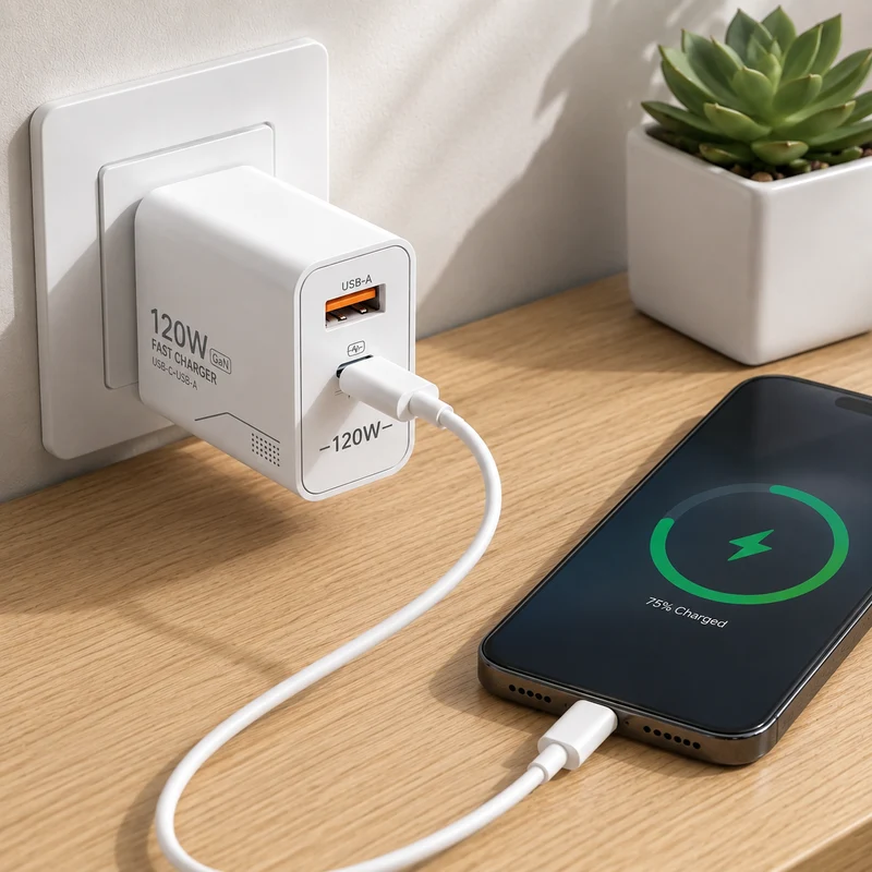 Chargeur USB Rapide 120W avec Câble USB m Inclus