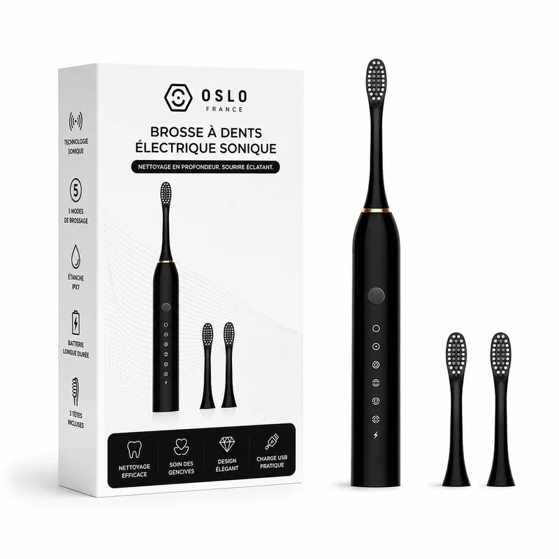Brosse à dents électrique rechargeable USB avec modes de brossage