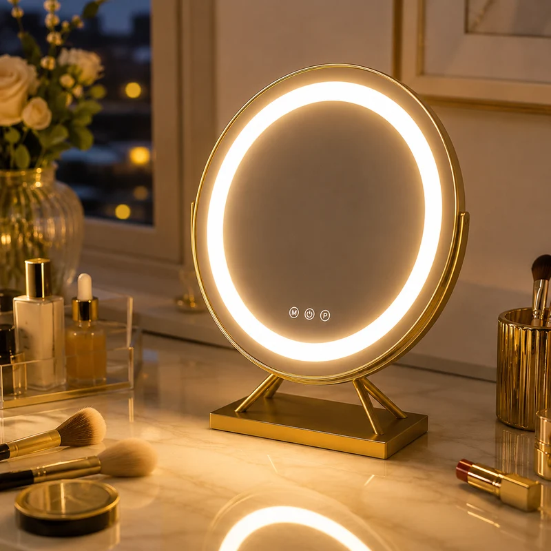 Miroir de maquillage Lumineux LED avec éclairage intégré et commandes