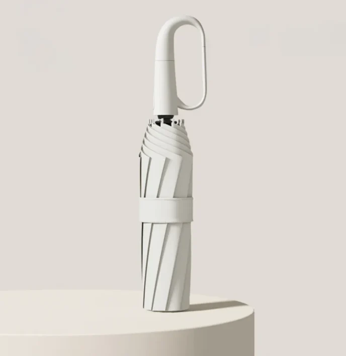 Parapluie Compact Unisexe Pliable Léger Poignée Anneau