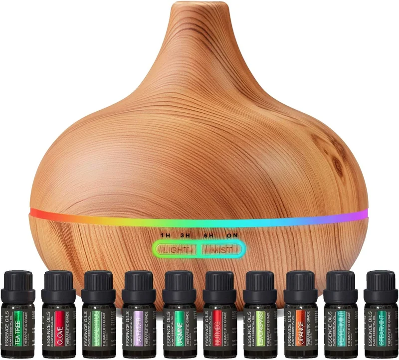 Diffuseur d'Huile Essentielle Ultrasonique avec Brume Réglable