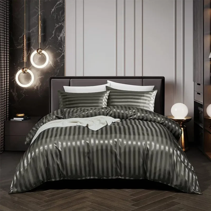 Draps de Lit en Soie Noire Élégants