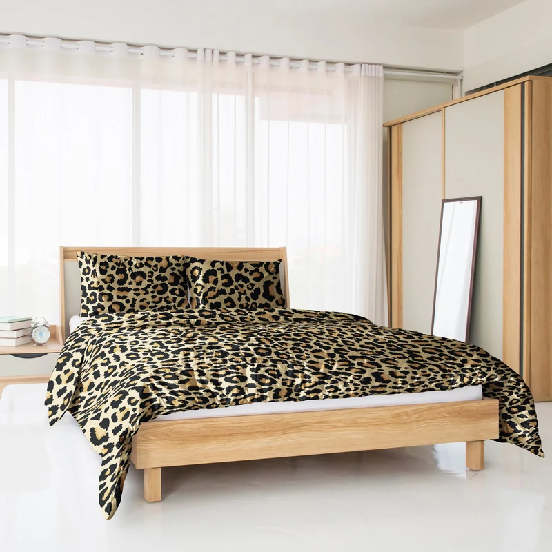 Draps de Lit en Coton Doux - Imprimé Léopard Chic et Élégant