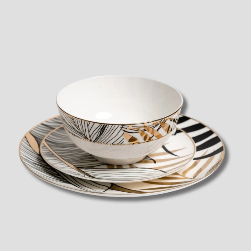Assiettes Céramique Noir Élégant et Résistant