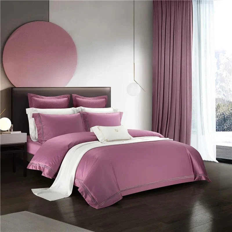 Housse de Couette Coton Doux Rose Pâle