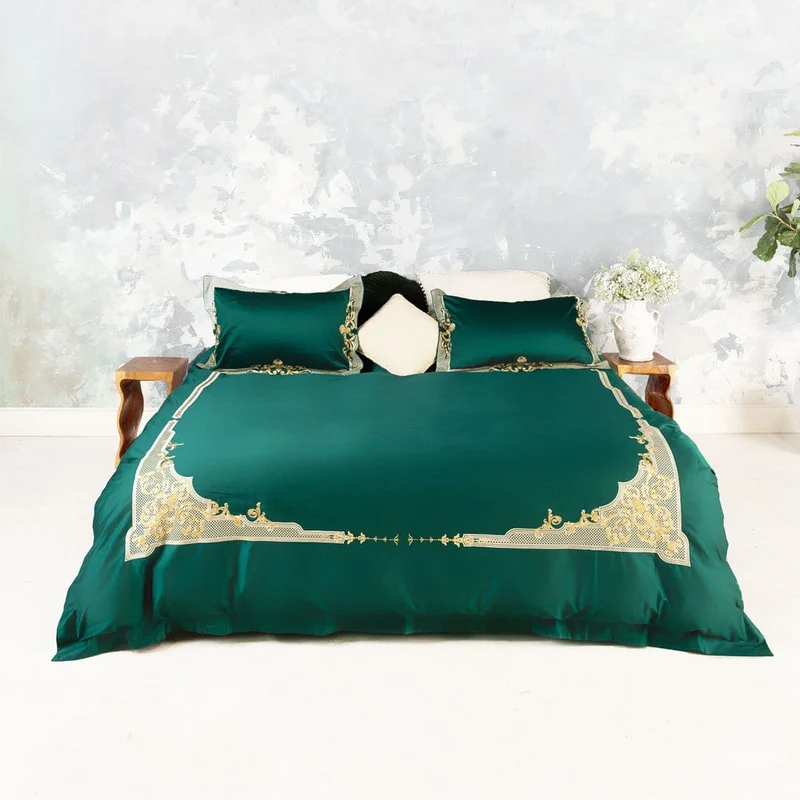 Housse de Couette Coton Doux Vert Clair