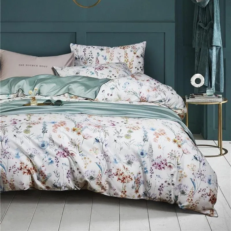 Linge de Lit en Coton Fin | Ensemble Complet de 4 Pièces Luxe