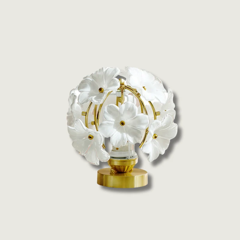 Lampe Déco Chic Fleurie | Style Élégant Métal et Verre