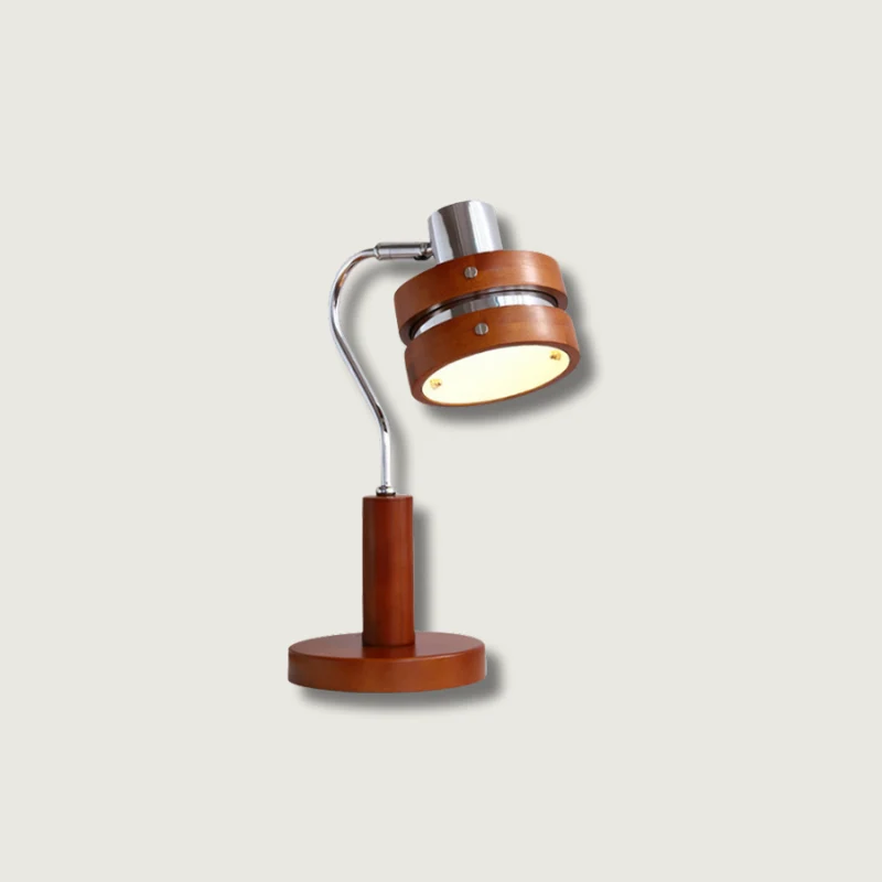 Lampe de Bureau en Bois Chic avec Tête Orientable