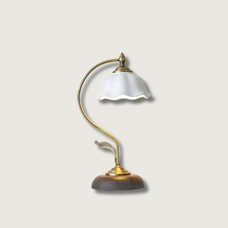 Lampe de Bureau Design Bois et Céramique