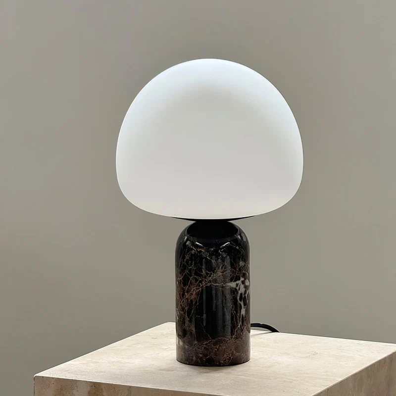 Lampe de Bureau Design Marbre et Verre Chic