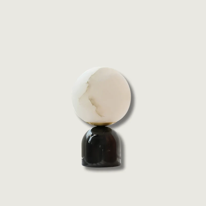 Lampe de Table Élégante en Pierre et Marbre