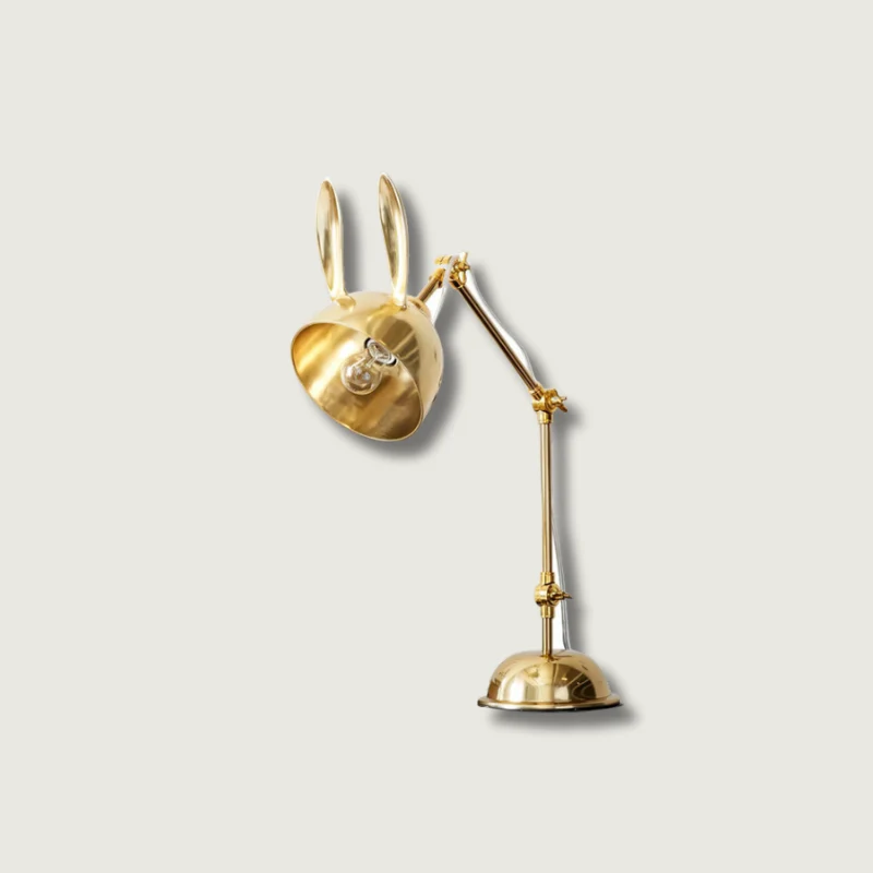 Lampe de Bureau Oreilles de Lapin Amusante en Doré