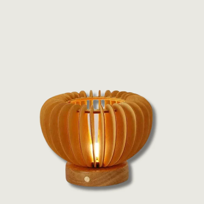 Lampe de Bureau en Bois Naturel | Style Minimaliste et Écologique