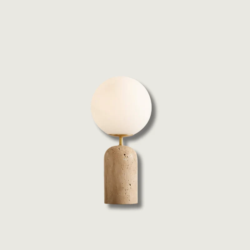 Lampe de Table en Verre et Pierre | Éclairage Doux et Raffiné