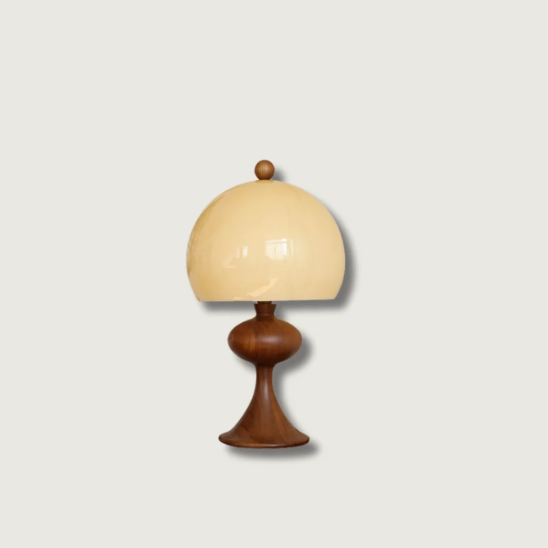 Lampe de Table Élégante en Bois et Verre