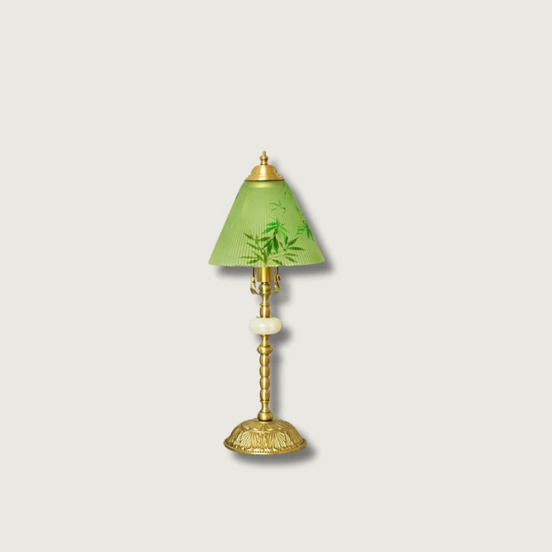 Lampe Exotique en Bambou et Verre avec Base Chic
