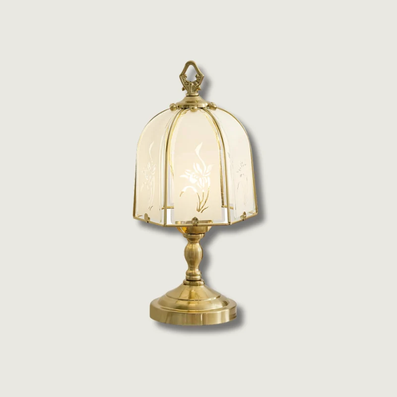 Lampe Décorative en Verre Fleuri avec Eclat Chaleureux