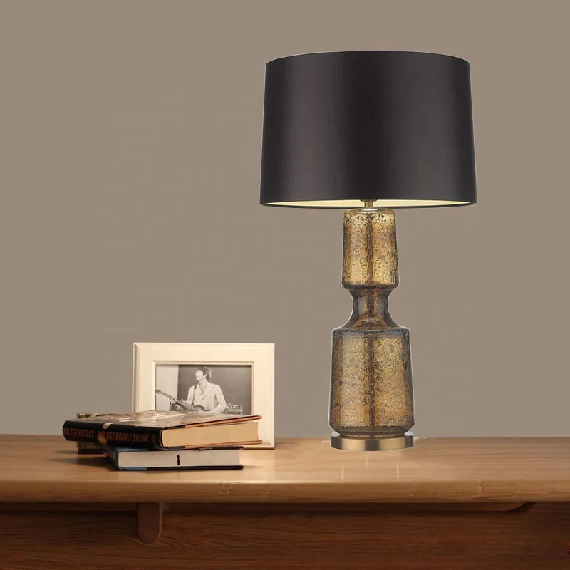 Lampe de Bureau en Verre Brillant et Métal Chrome