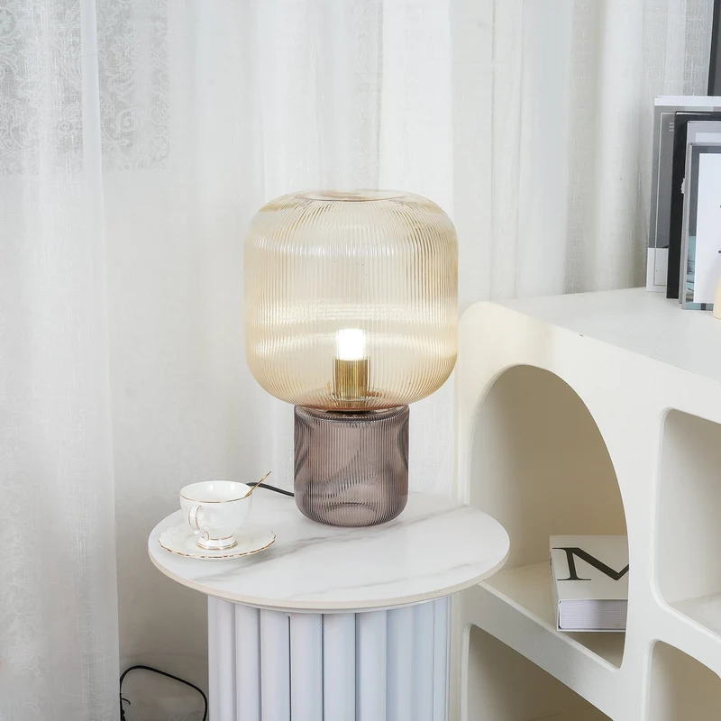 Lampe de Table Design en Verre et Acier