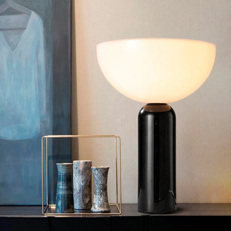 Lampe de Bureau en Pierre | Design Raffiné et Lumière Douce