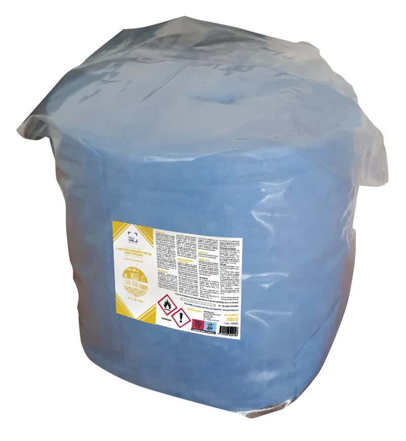 LINGETTES DESINFECTANTES SURFACES ALIMENTAIRES TECHLINE RECHARGE 3X800
