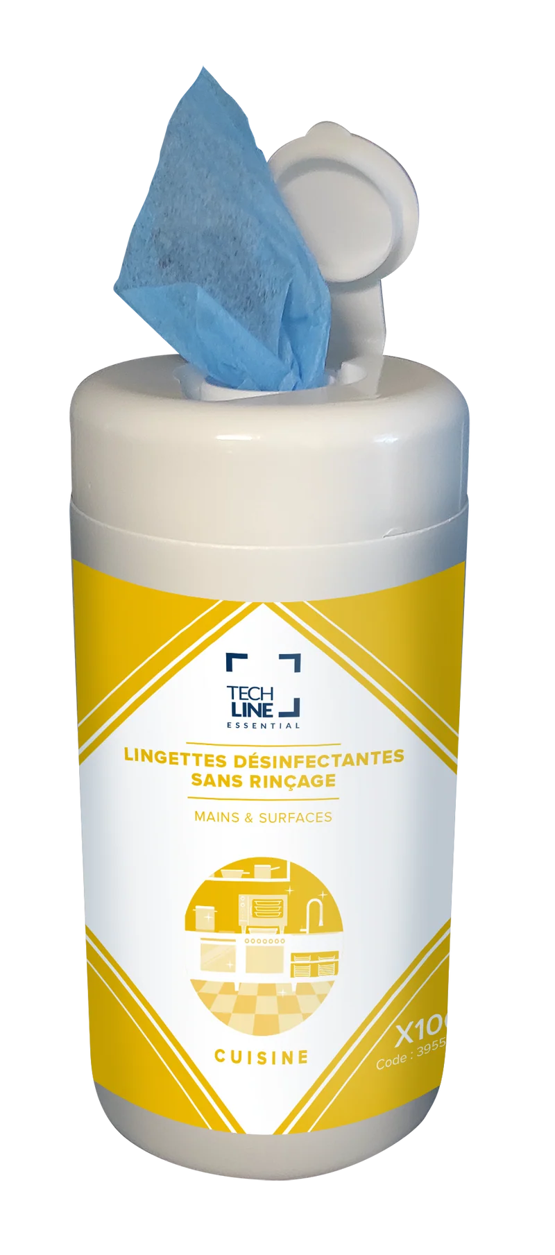 LINGETTES DESINFECTANTES SURFACES ALIMENTAIRES TECHLINE X100