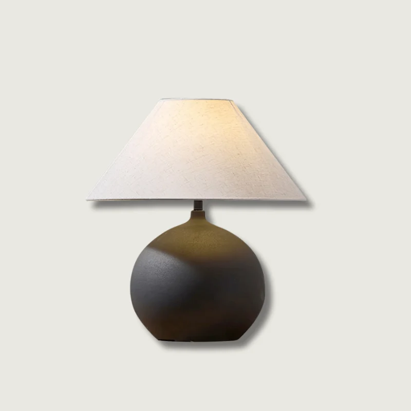 Lampe Céramique Élégante avec Abat-jour en Toile