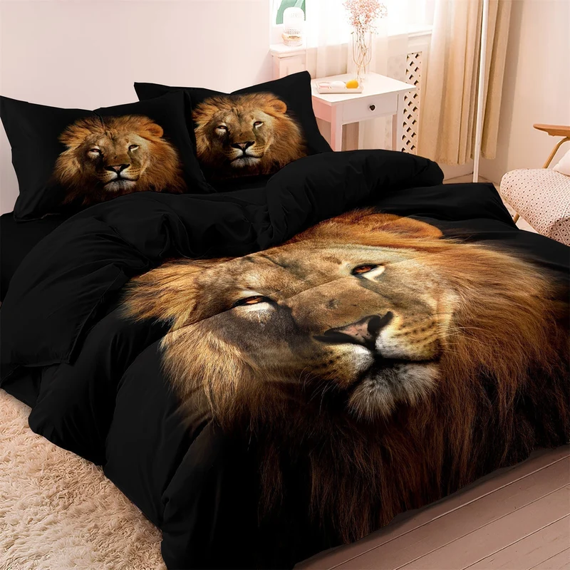Draps de Lit Lion Sauvage Élégant