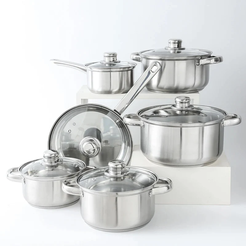 Batterie de cuisine en acier inoxydable 12 en 1