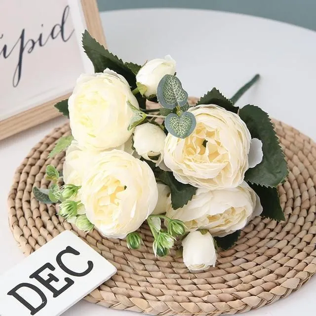 Fleurs de Pivoines Imitées - Décoration Intérieure Élégante