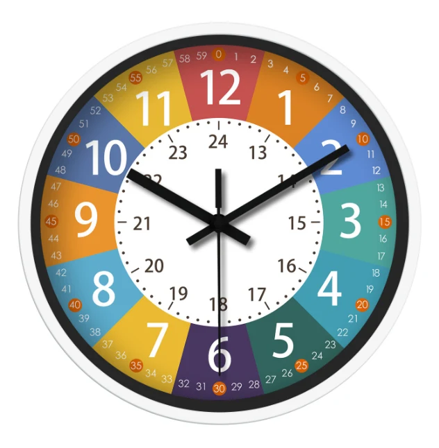 Horloge Murale Enfant Calme et Colorée
