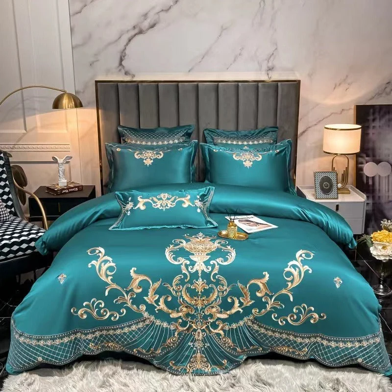 Housse de Couette Coton Luxe imprimé Paon