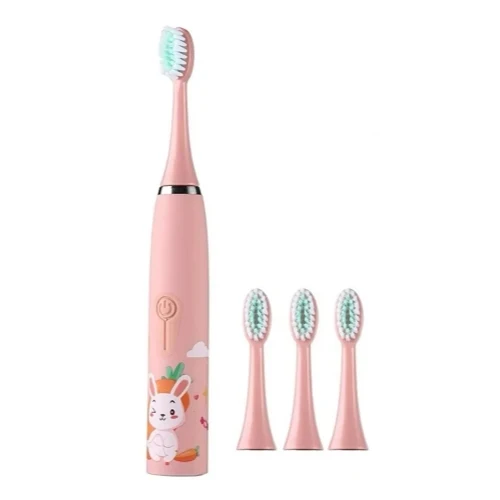 Brosse à dents électrique pour enfants avec minuterie intégrée et 4 têtes de brosse supplémentaires