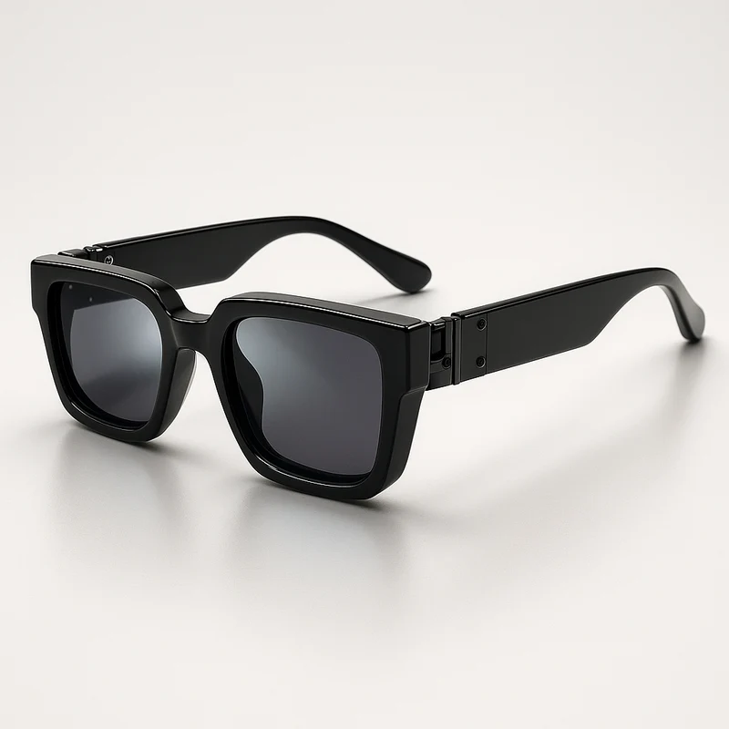Lunettes de Soleil Carrées Noir UV Protégées