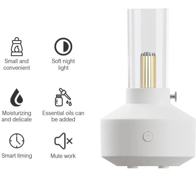 Diffuseur d’Huiles Essentielles – Design Élégant avec Effet Bougie