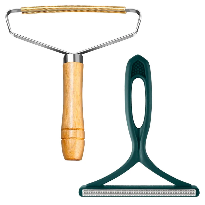 Ensemble de 2 Enleveurs de Peluches Manuelles Brosse Gratte-Peluches Portable