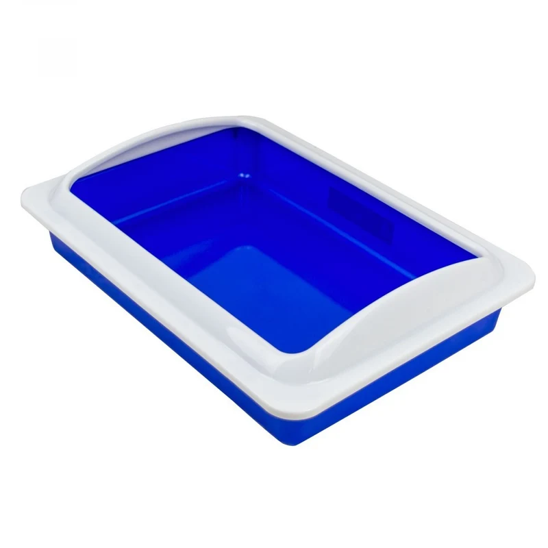 034552 Litière pour chat WELKHOME avec rebord amovible 35x45x10cm