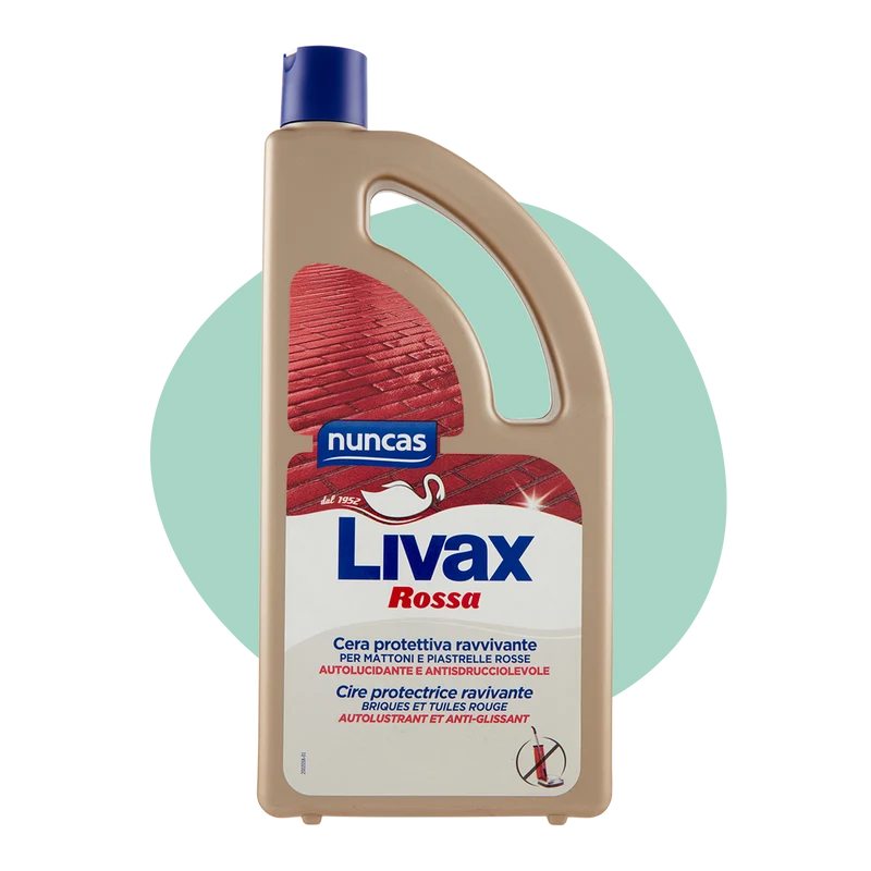 Livax Cera Rossa Pavimenti Rossi in Mattoni, Grès e Cemento - 1000ml