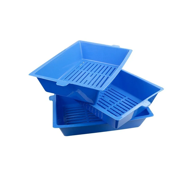 Litière pour chat système auto-nettoyant à 180 ° trois bacs tamis 42 cm rebord