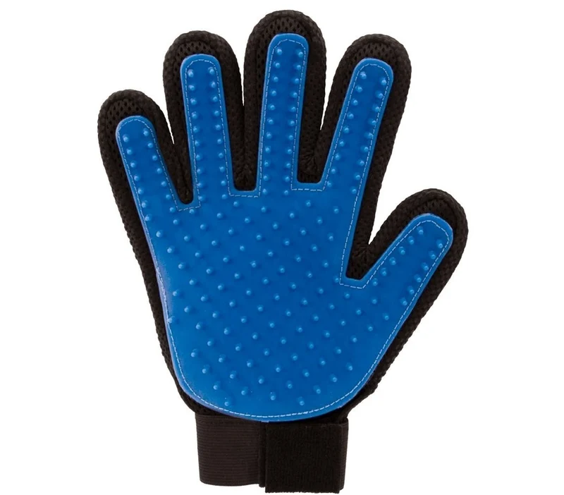 4560 Gant de toilettage pour chat brosse de massage bleu en silicone résistant