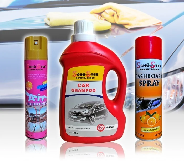 Kit 3 produits Schu-Ster nettoyage de voiture parfum spray / shampoing
