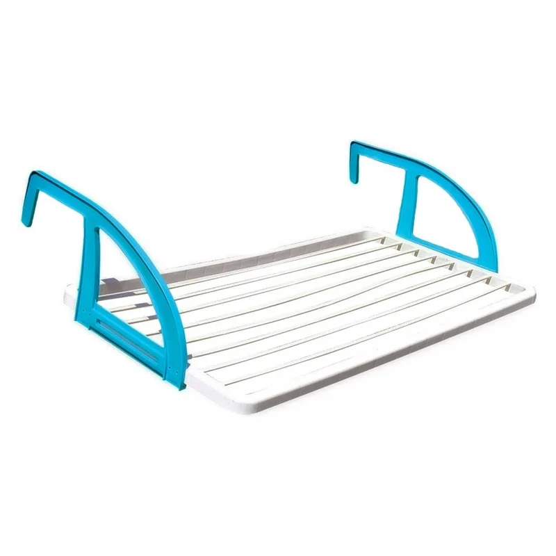 Étendoir à linge 10 m Balcon Corde à linge pour balcon 8 barres 105x55x26cm