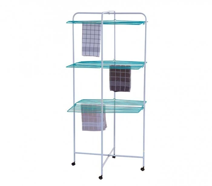 52682 Etendoir à linge vertical 130 cm 25 m de surface de pliage avec roues