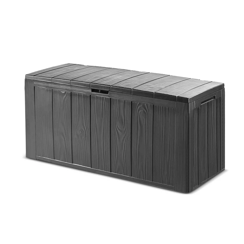 Coffre de rangement coffre de rangement en résine effet bois pour jardin