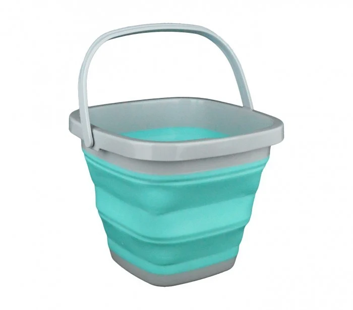 232392 Seau carré pliable en silicone - 5 Litres en plusieurs couleurs