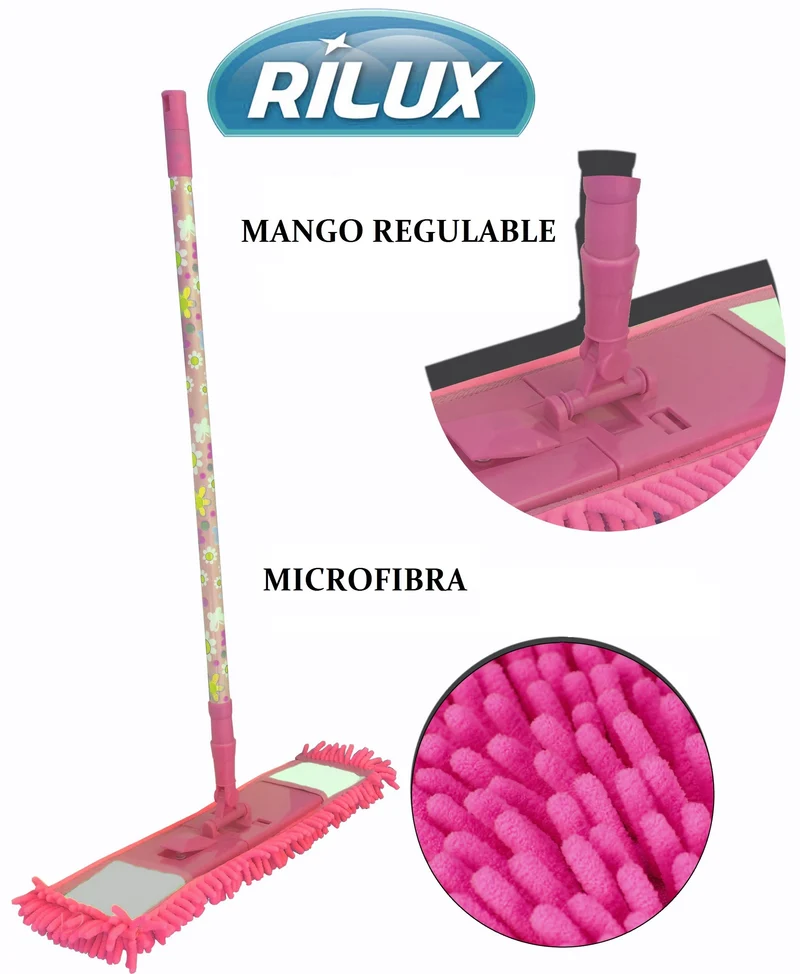 Vadrouille en microfibre manche extensible et télescopique avec motifs - RILUX