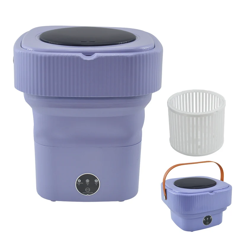 Mini Lave-linge Portable Pliable avec Essorage pour Linge en Voyage et Camping